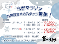 【1日1万over♪ 2日で4万円overも可♪♪】1日OK!!★京都マラソン★みやこめっせ・平安神宮周辺★【2/14.15　大量募集中！！】の詳細画像